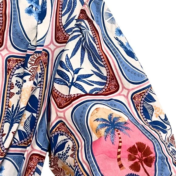 JOIE RARE PRINT Belted Midi Dress S LIMITED RELEASE Resort Botanical Boho casual - Picture 5 of 12